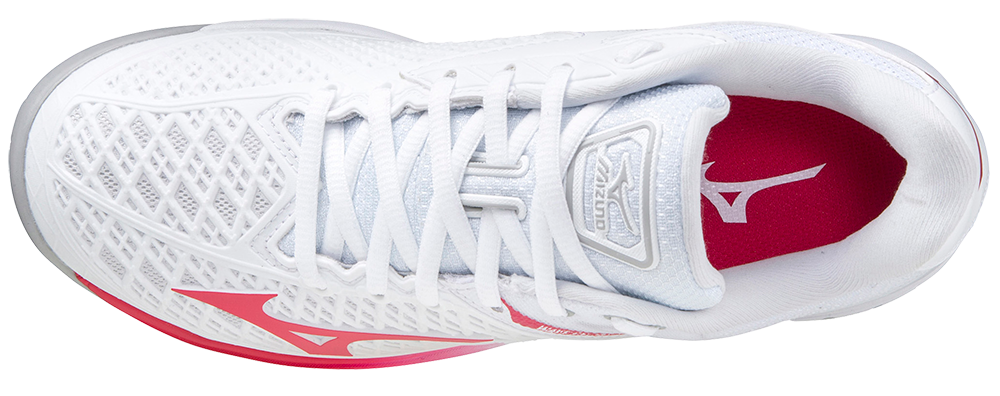 Chaussures de Padel Mizuno Exceed Tour 4 AC pour Femme (Blanc/Rouge)