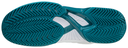 Chaussures de Padel Mizuno Wave Exceed SL 2 (AC) (Blanc/Bleu Port de Mer/Rouge Orangé)
