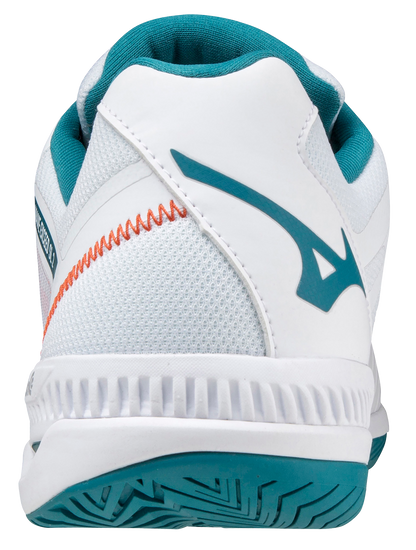 Chaussures de Padel Mizuno Wave Exceed SL 2 (AC) (Blanc/Bleu Port de Mer/Rouge Orangé)