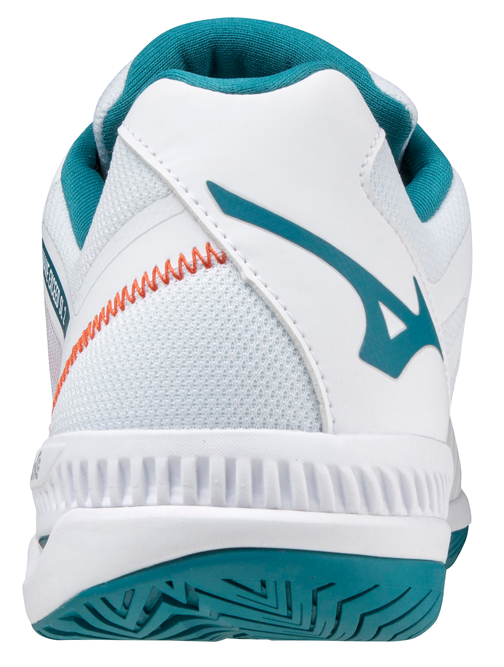 Chaussures de Padel Mizuno Wave Exceed SL 2 (AC) (Blanc/Bleu Port de Mer/Rouge Orangé)