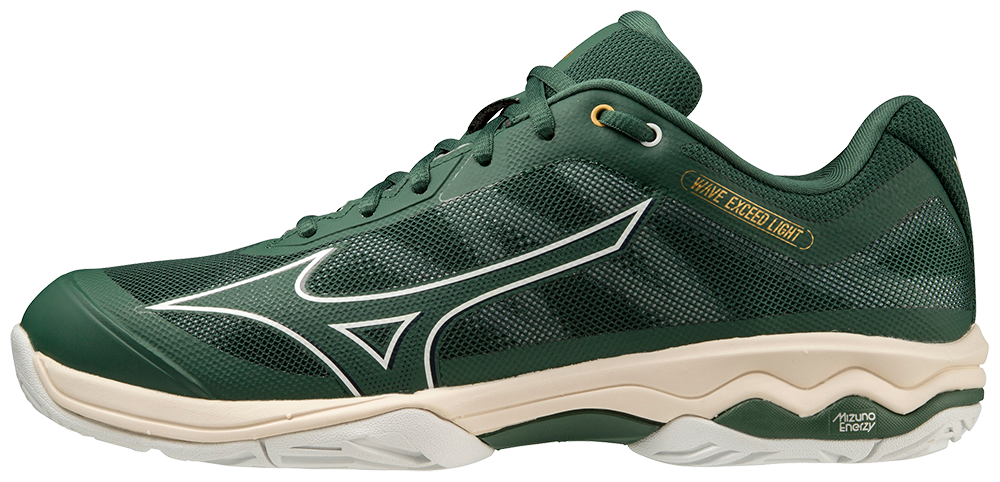 Chaussures de padel pour Hommes Mizuno Wave Exceed Light AC (Vert pin/Blanc/Gris clair)