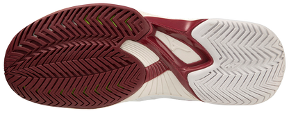 Chaussures de padel pour Femmes Mizuno Wave Exceed Tour 5 AC (Blanc/Rouge bordeaux/Gris clair)