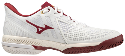 Chaussures de padel pour Femmes Mizuno Wave Exceed Tour 5 AC (Blanc/Rouge bordeaux/Gris clair)
