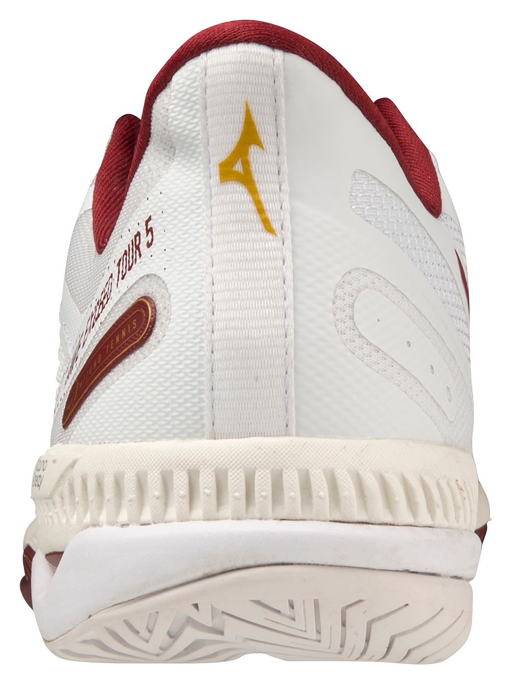 Chaussures de padel pour Femmes Mizuno Wave Exceed Tour 5 AC (Blanc/Rouge bordeaux/Gris clair)