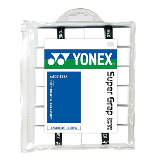 Overgrip Yonex Super Grap (Lot de 12, Blanc)