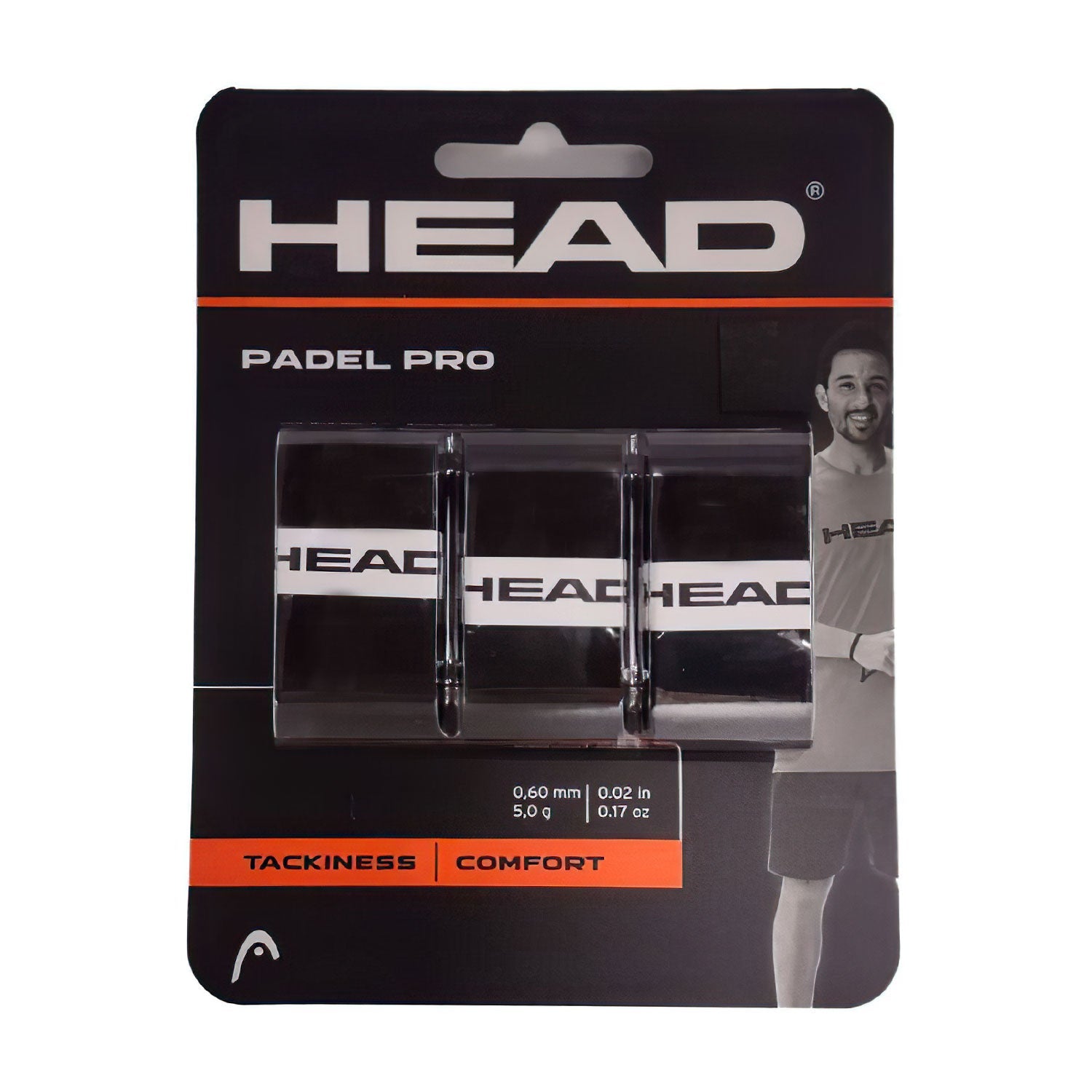 Overgrip Head Padel Pro (Lot de 3, noir)