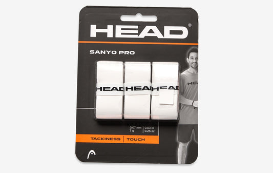 Overgrip Head Sanyo Pro (Lot de 3, Blanc)