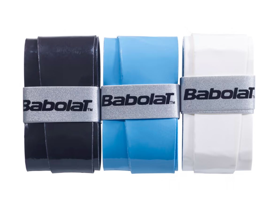 Overgrip Babolat (Lot de 3, Noir/Bleu/Blanc)