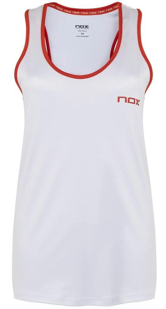 Haut Femme Nox (Blanc avec Logo Rouge)