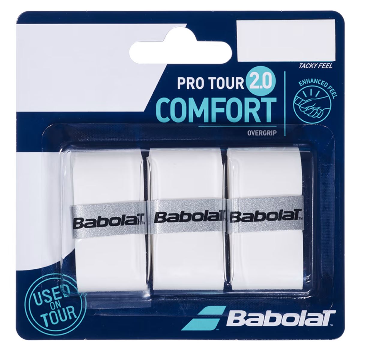 Overgrip Babolat Pro Tour 2.0 (Lot de 3, Blanc)