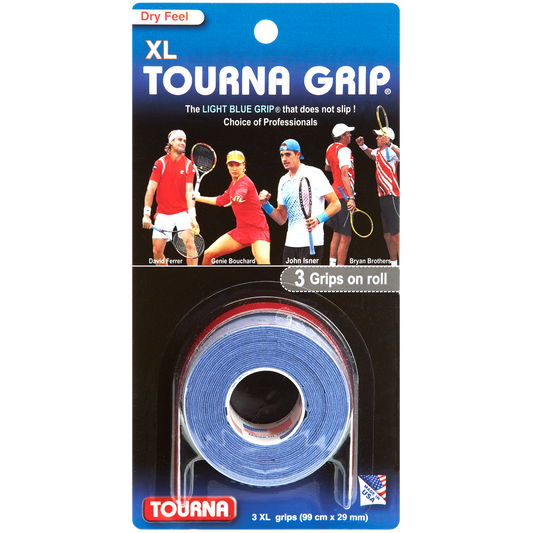 Overgrip Tourna Grip XL Dry Feel (Bleu Pack de 3)