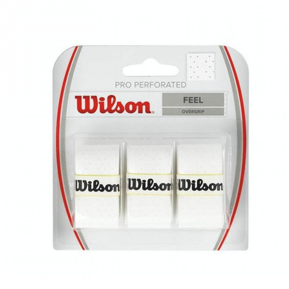 Overgrip perforé Wilson Pro (Lot de 3, blanc)