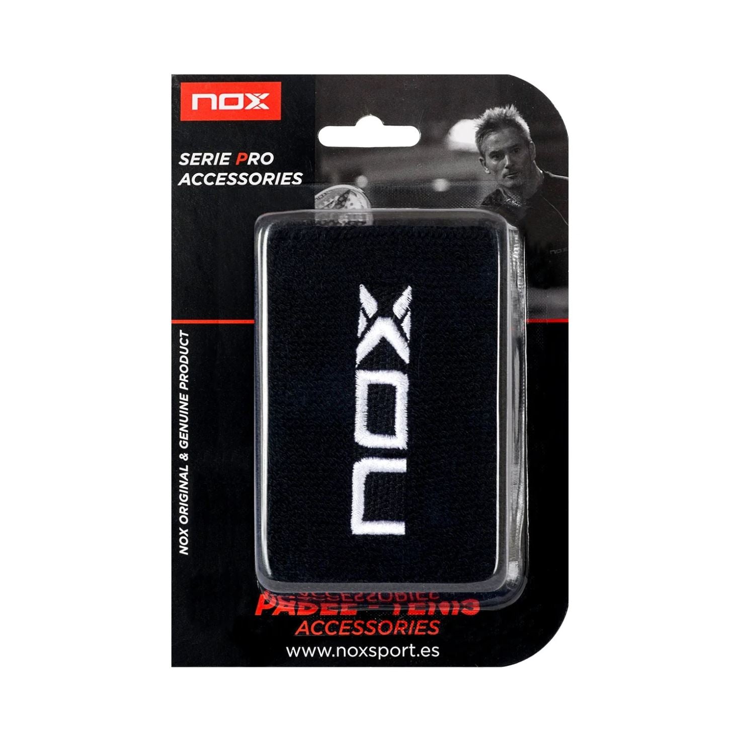 Bandeaux de poignet Nox (lot de 2, noir avec logo blanc)