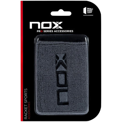 Bandeaux de poignet Nox (lot de 2, gris avec logo noir)