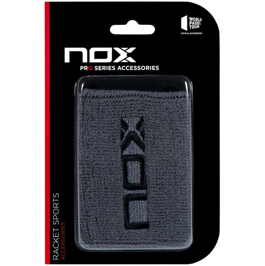 Bandeaux de poignet Nox (lot de 2, gris avec logo noir)