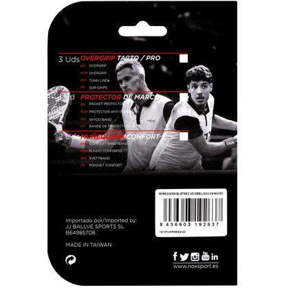 Bandeaux de poignet Nox (lot de 2, gris avec logo noir)
